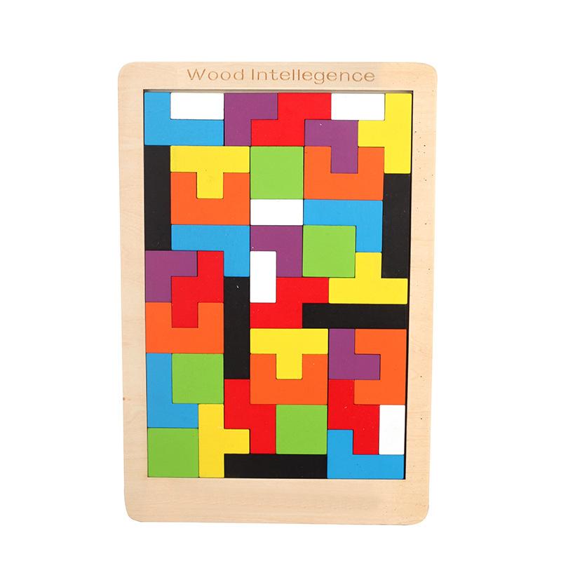 Perfect Top Christmas toys kids educational wooden Tetris puzzle