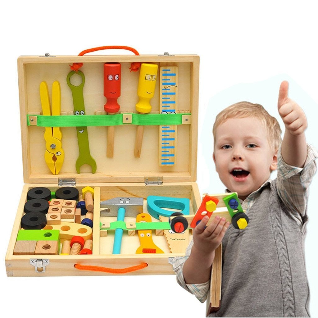 Top Christmas toys kids wooden simulation repair kit Montessori Toys for kids - ToysStars