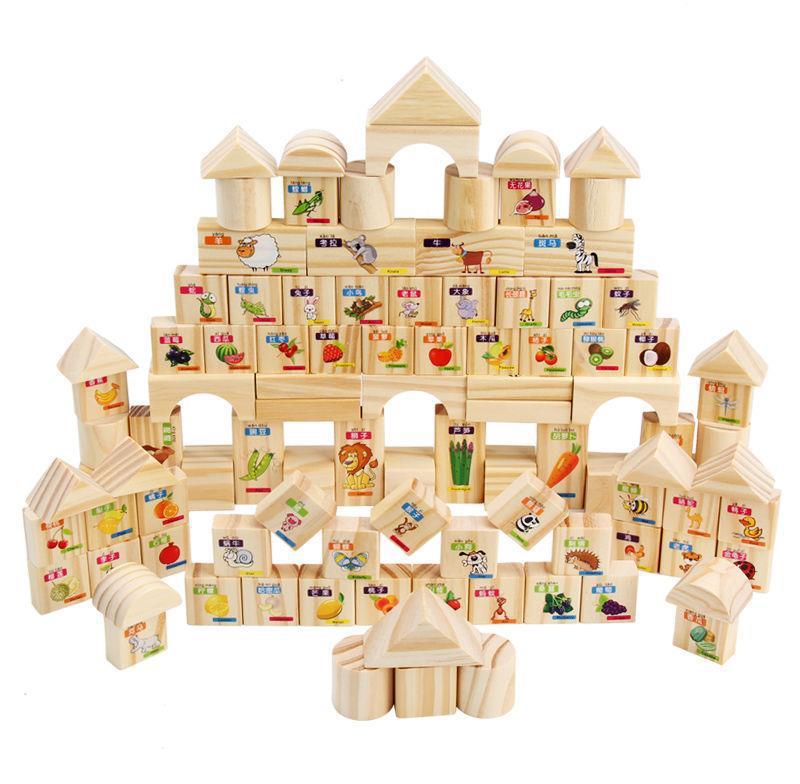 Top Christmas toys kids Premium Colorful Wooden Construction Building - ToysStars